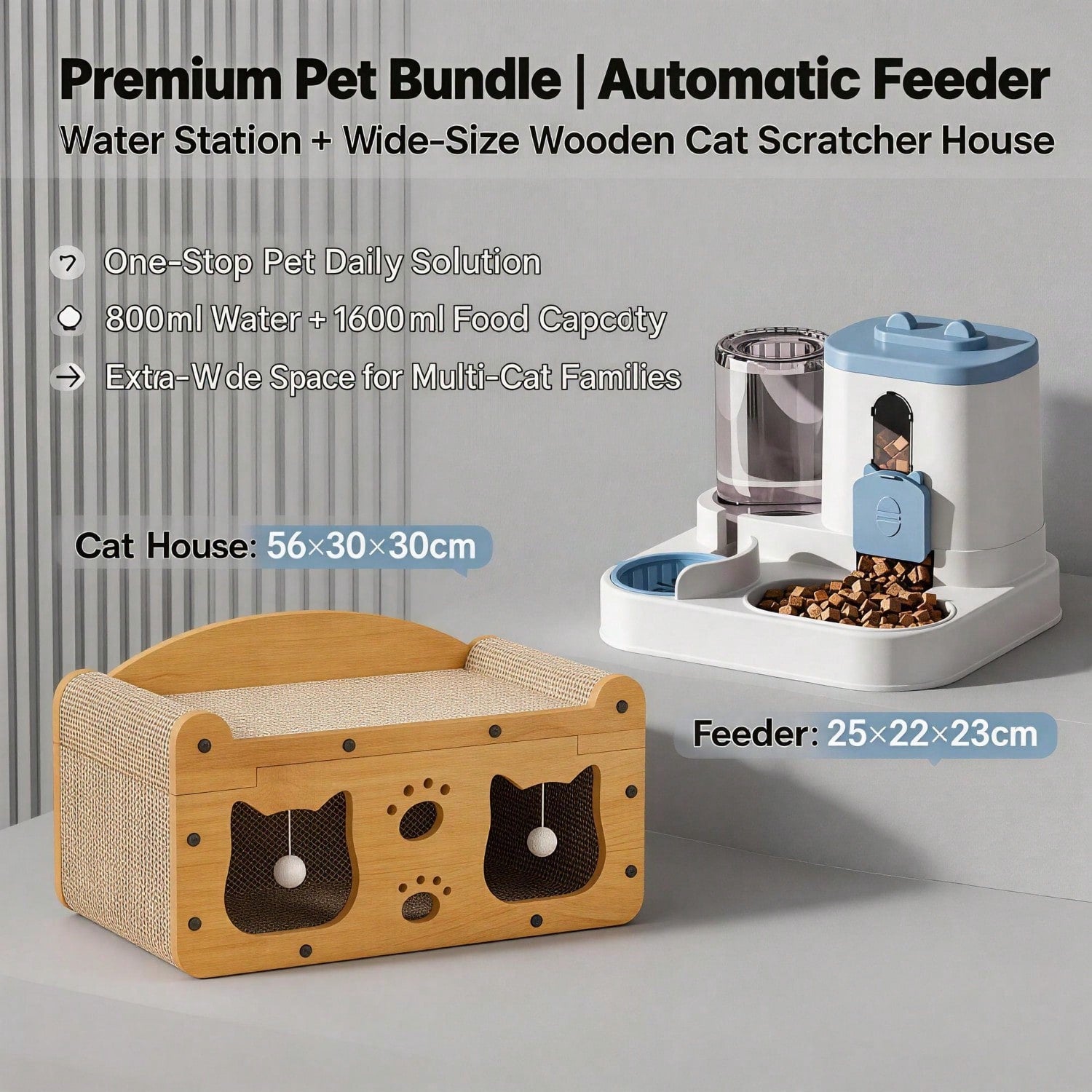 Wooden Cat Scratcher House