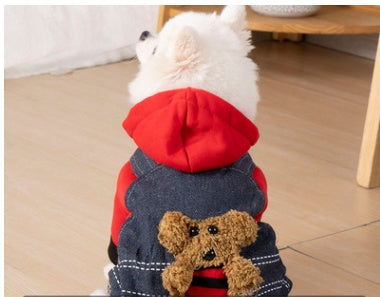 Black warm dog puffer jacket for pets
