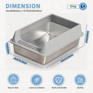Non Stick Stainless Steel Cat Litter Pan