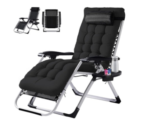 Heavy-duty zero gravity lounge chair supporting up to 440 lbs for patio, garden, beach, and camping use