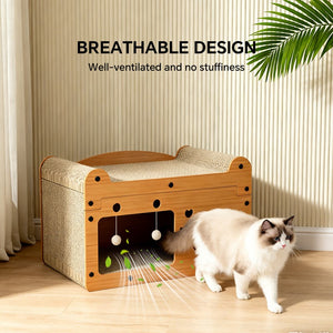 Cat resting scratcher bed for play and relaxation