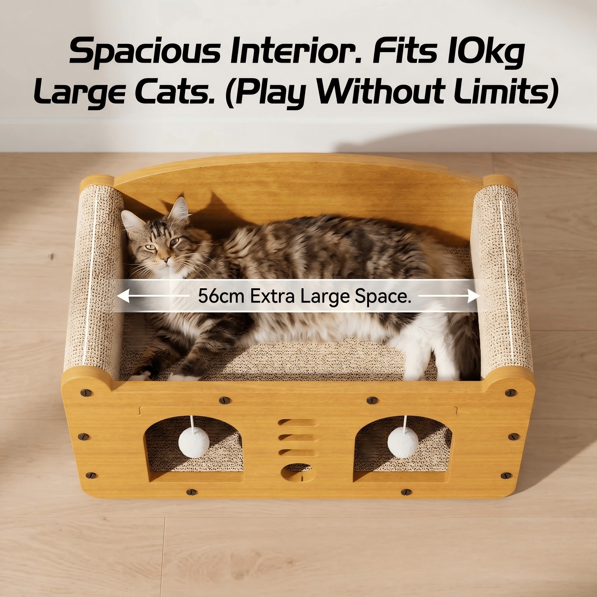 Wood Grain Style Cat Furniture House