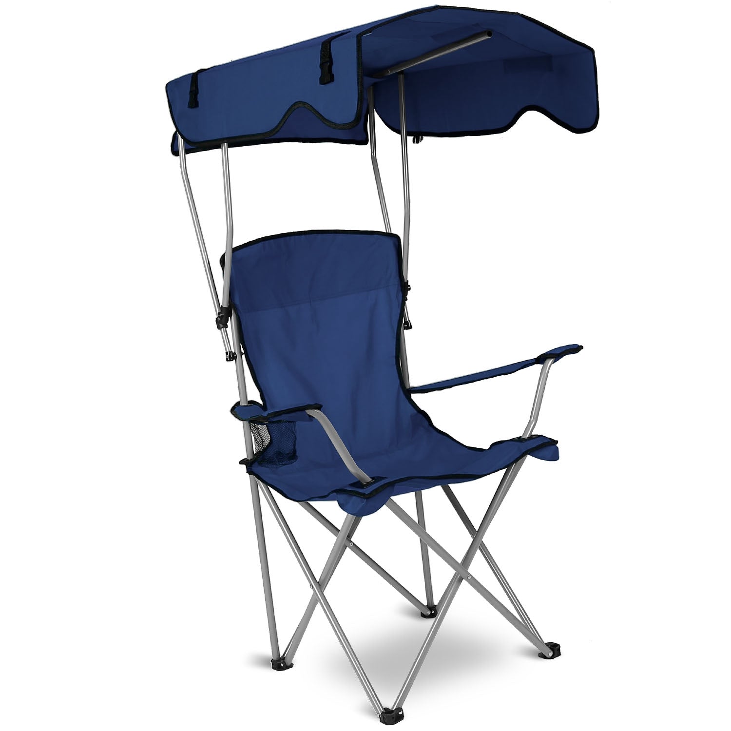 Portable folding chair packed into compact carry bag for easy transport and storage