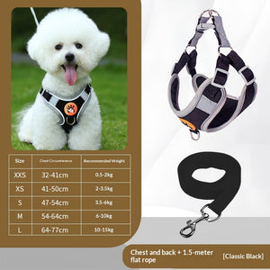Breathable Polyester Dog Walking Harness in Multiple Colors