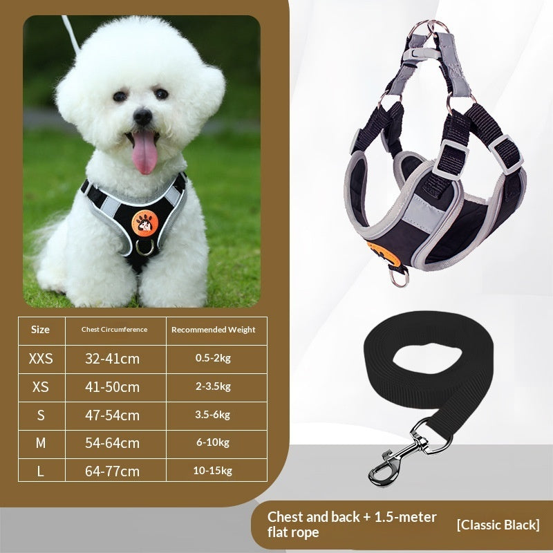 Breathable Polyester Dog Walking Harness in Multiple Colors