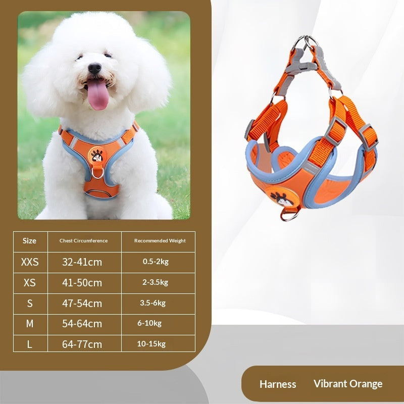 Coral Pink Vest-Style Pet Harness for Small Dogs
