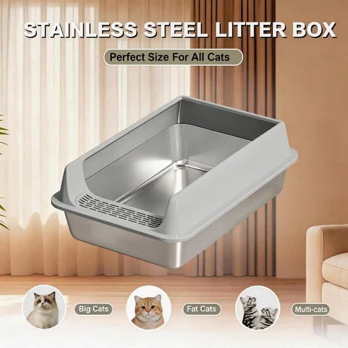 Large Open Top Cat Litter Box