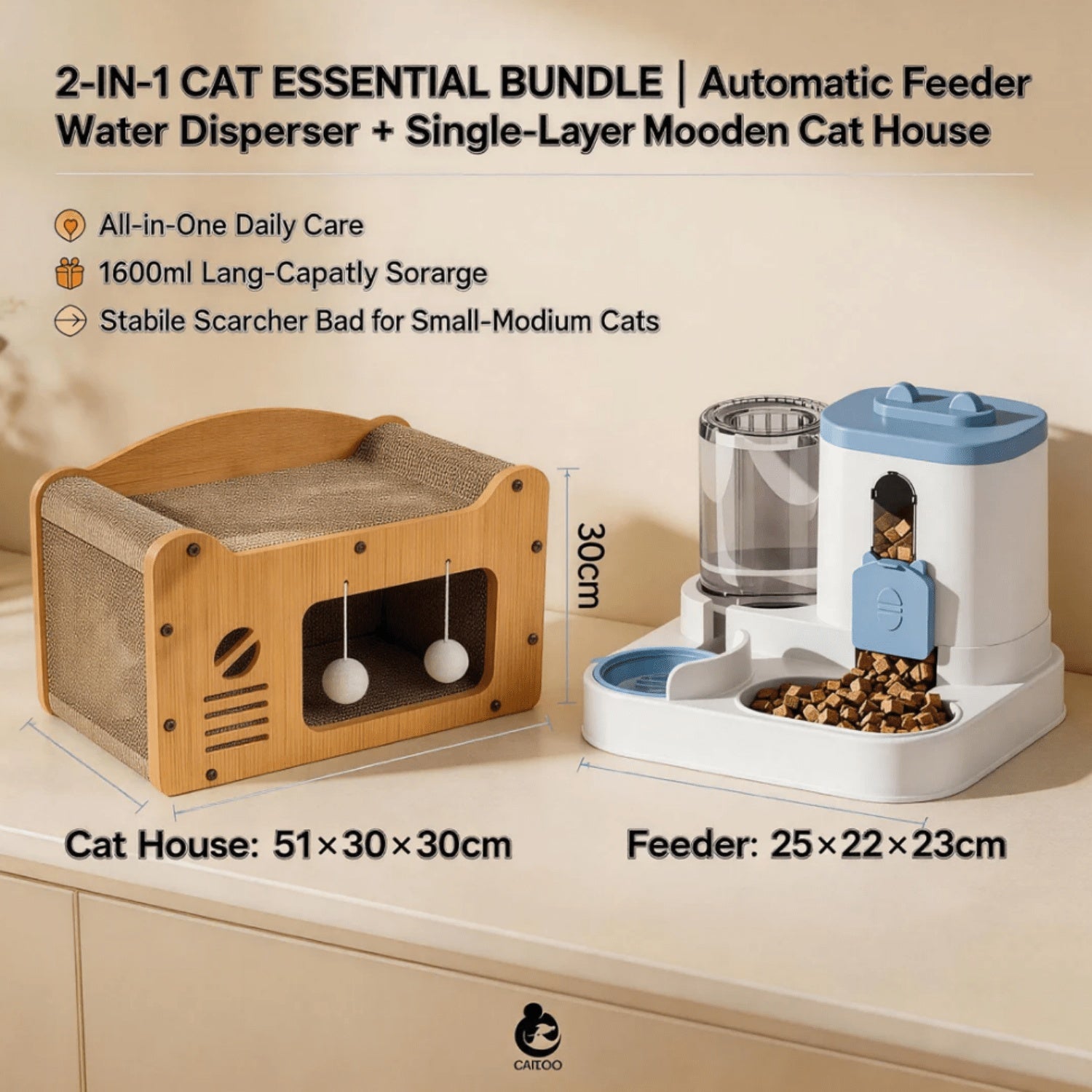 Automatic Cat Feeder And Water Dispenser