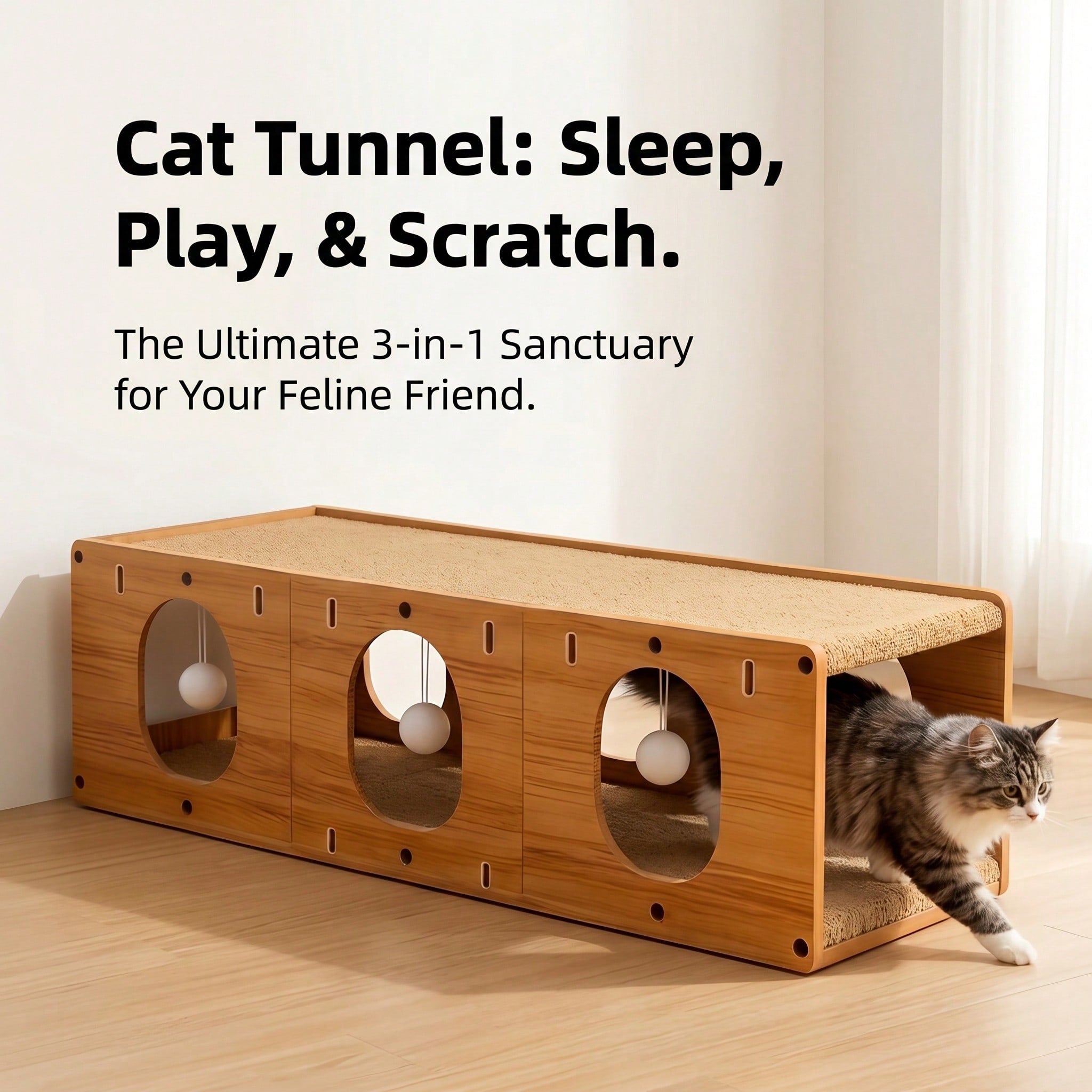 Modular Cat Condo With Tunnel