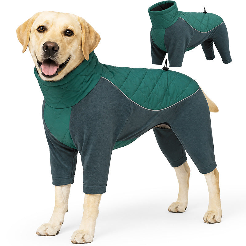 Magenta thick warm dog coat with full body coverage