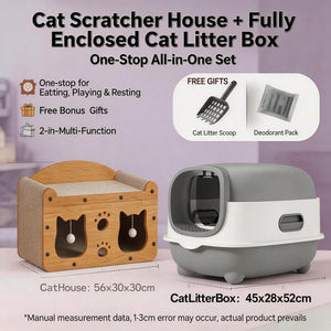 Indoor Cat Condo And Litter Box Combo