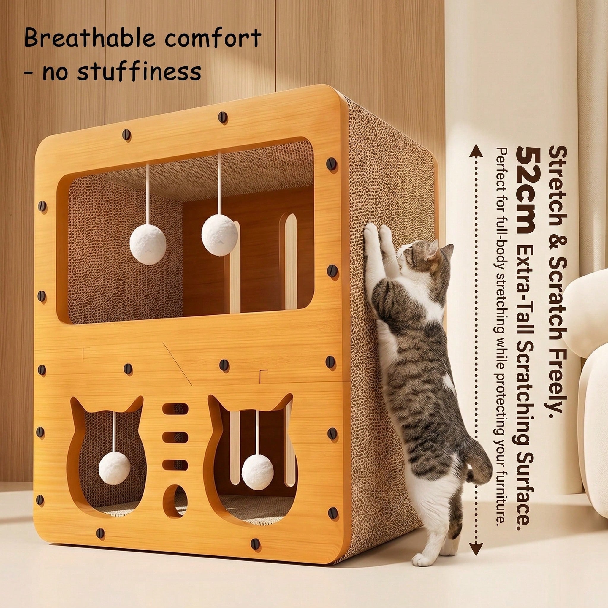 Corrugated Cardboard Cat Scratcher Bed