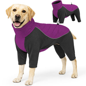 Navy blue teddy fleece dog jacket for winter walks