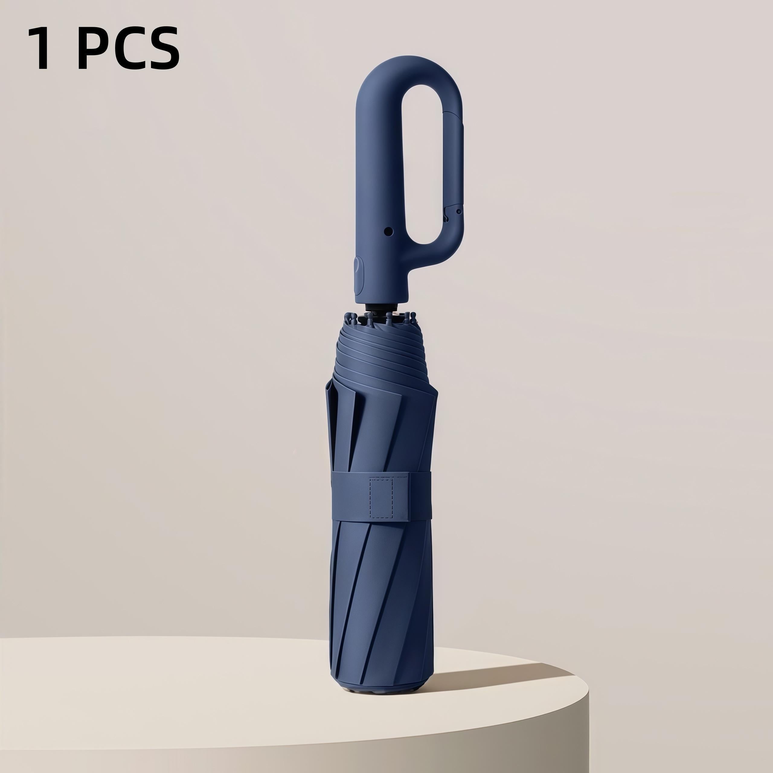 Windproof travel umbrella with reinforced 10-rib steel frame for reliable protection