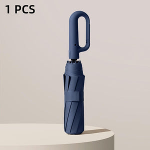 Windproof travel umbrella with reinforced 10-rib steel frame for reliable protection