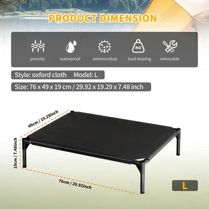 Cooling raised pet bed with breathable mesh Oxford fabric for everyday comfort