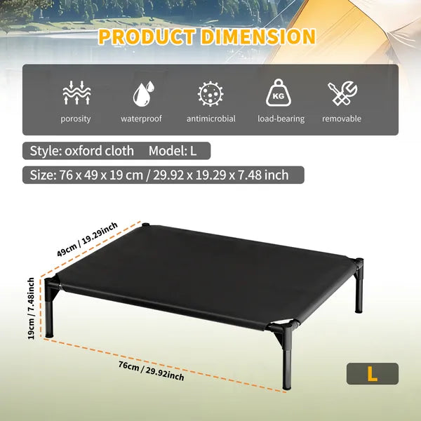 Cooling raised pet bed with breathable mesh Oxford fabric for everyday comfort