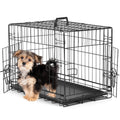ByAzora Foldable Metal Dog Crate with Double Doors for Training
