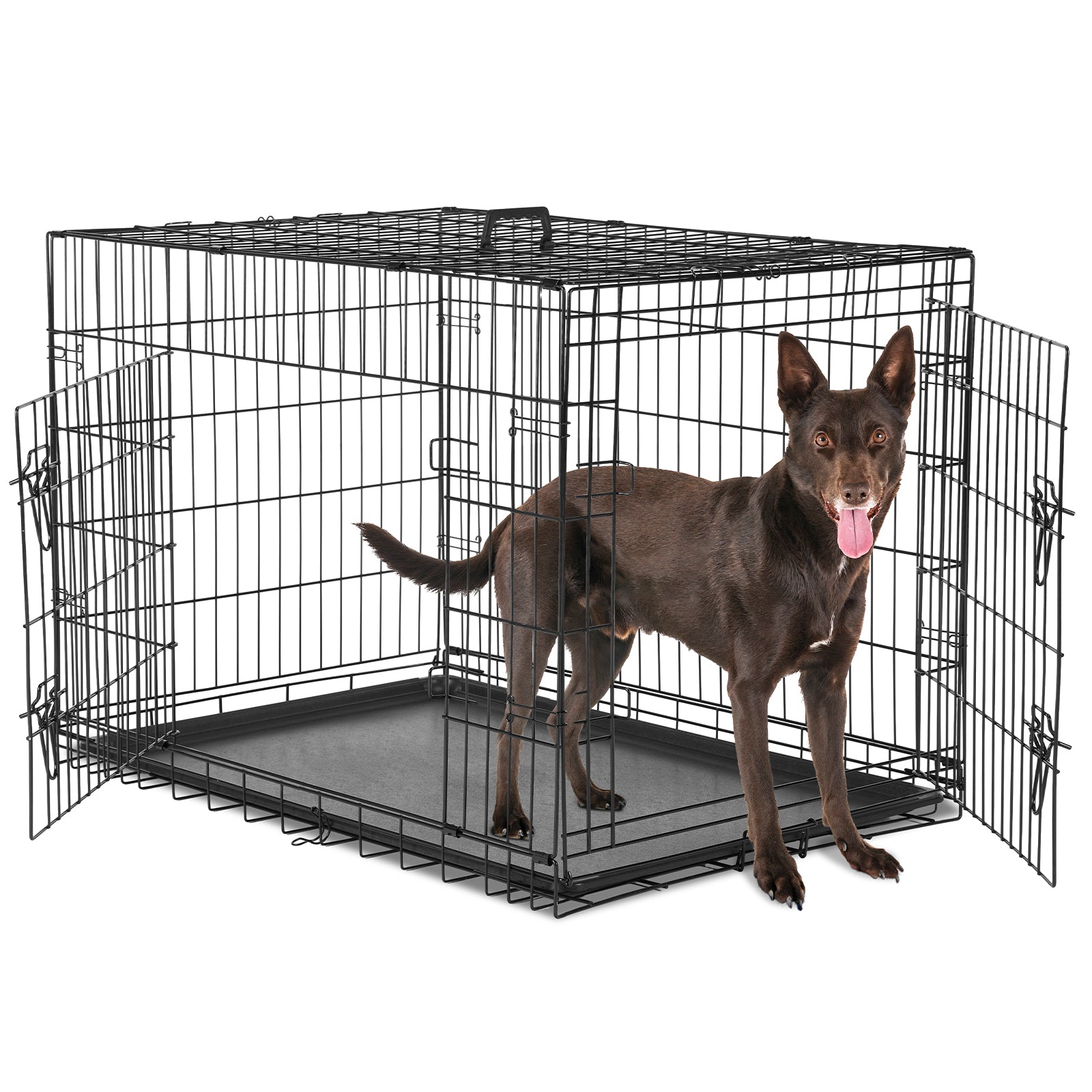 Rust-Resistant Metal Wire Dog Crate by ByAzora for Long-Lasting Use