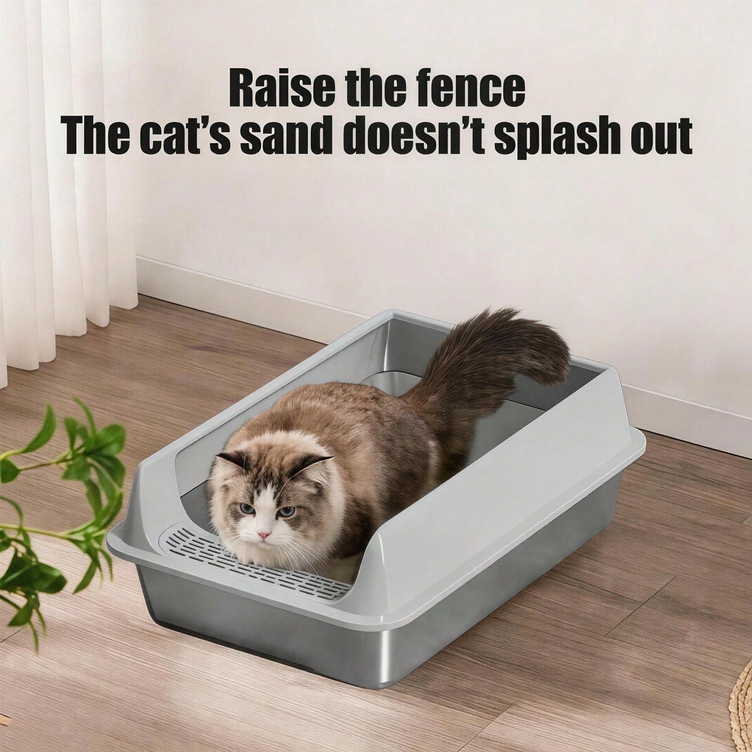 Large Open Top Stainless Steel Litter Box