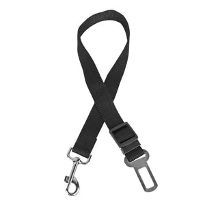 Adjustable dog leash used as car safety belt