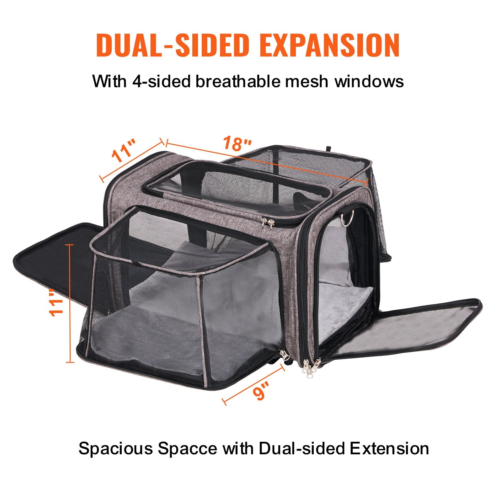 Airline approved pet bag with telescopic handle