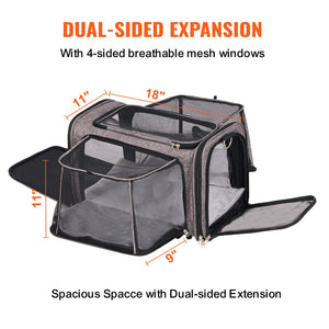 Airline approved pet bag with telescopic handle