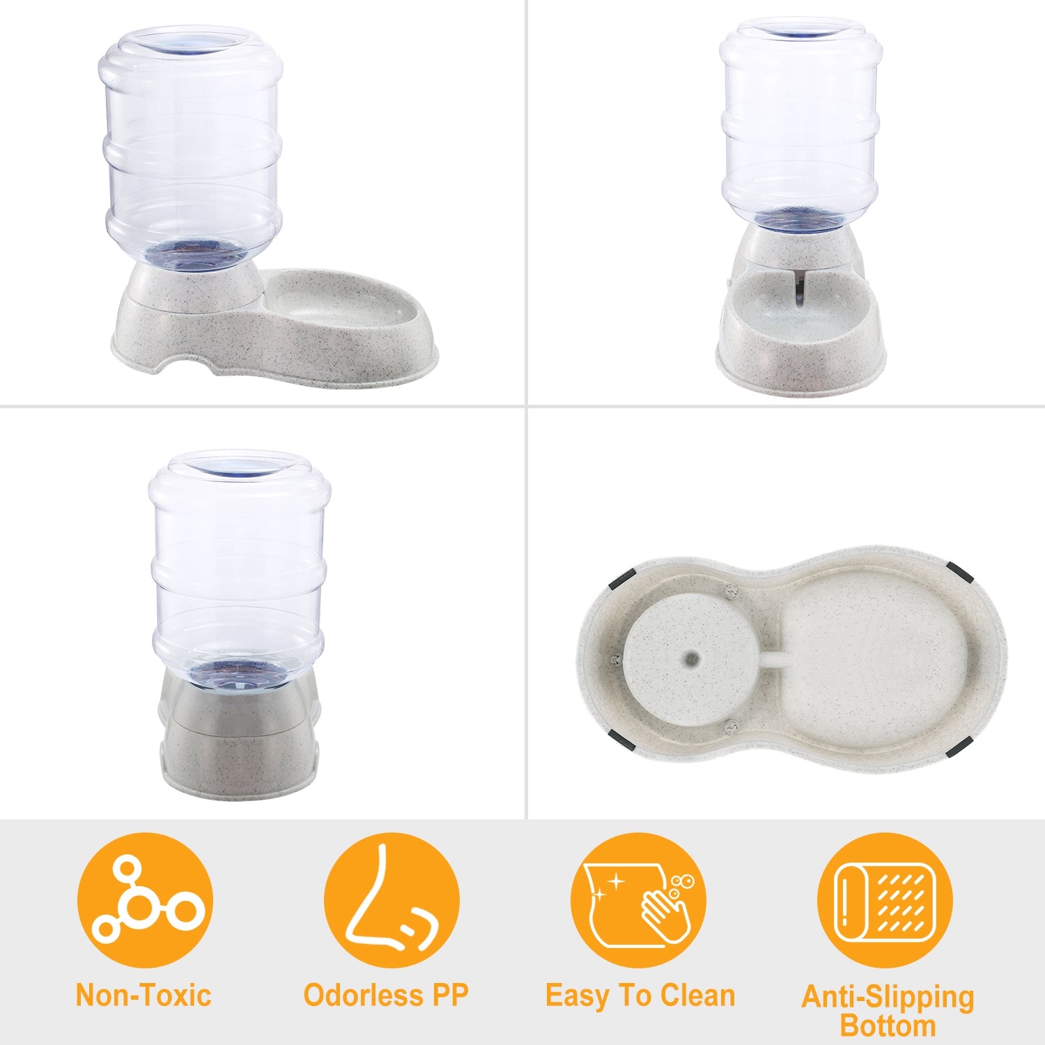 Anti slip gravity pet water feeder bowl