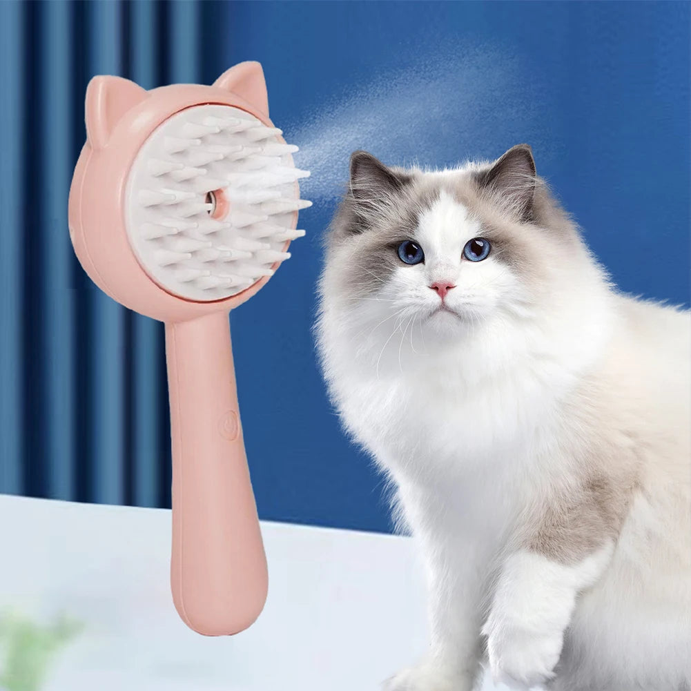 Cat Grooming Brush with Steam Technology