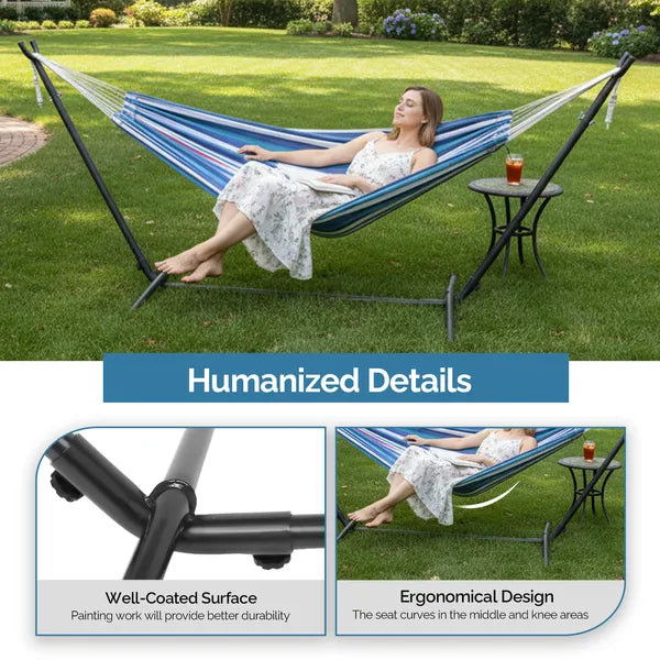 backyard double hammock with stand for outdoor relaxation