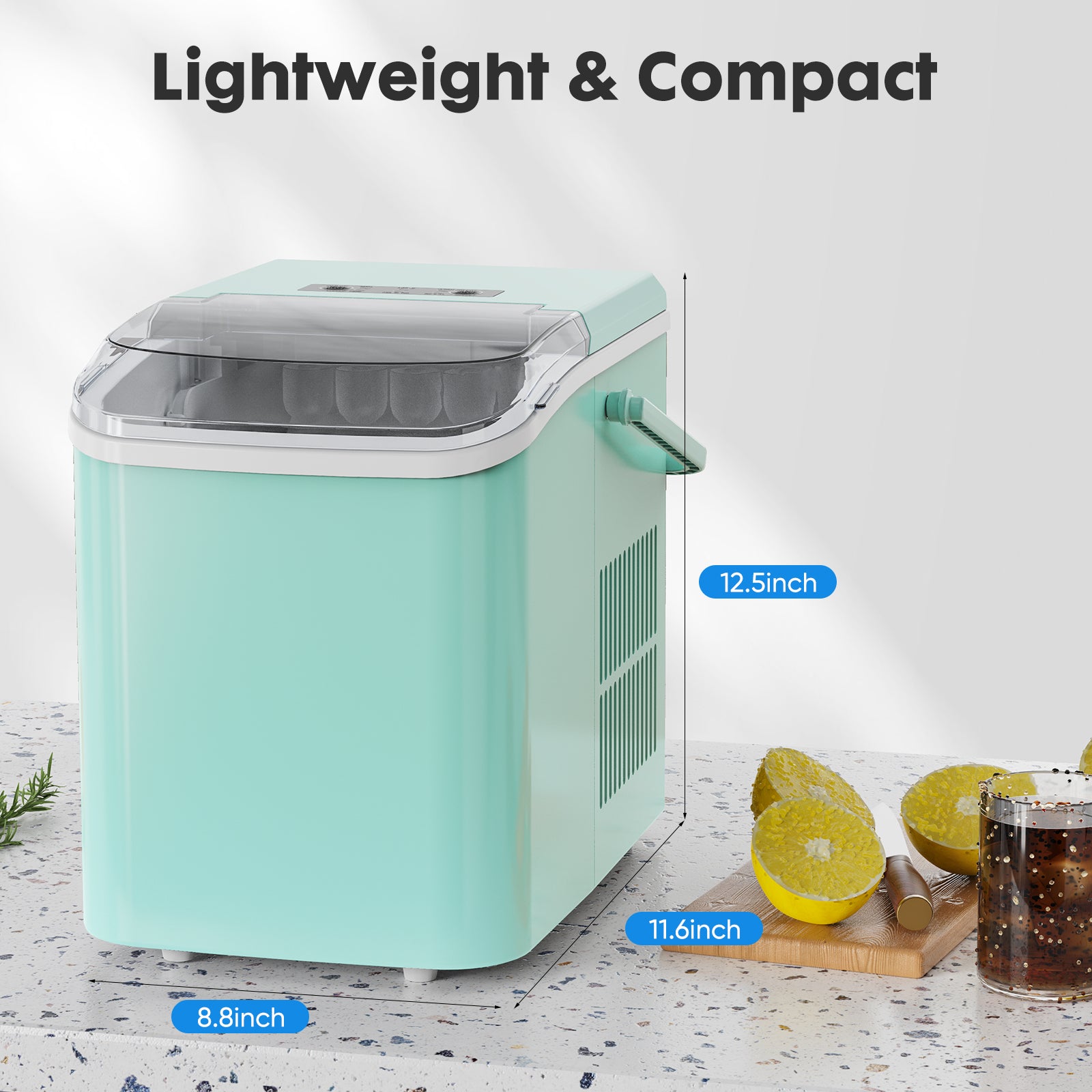 Modern ByAzora ice maker on a minimalist kitchen counter