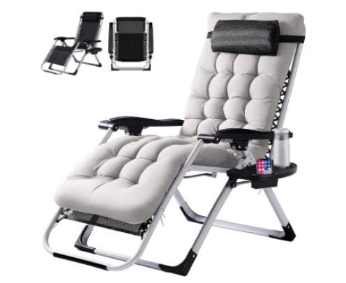 Foldable zero gravity chair with adjustable reclining positions for personalized comfort outdoors