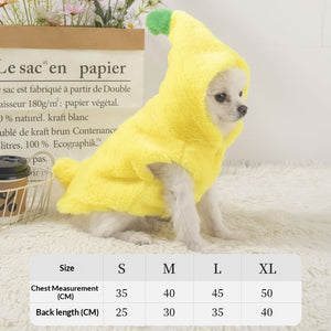 Cute banana transformation costume for dogs