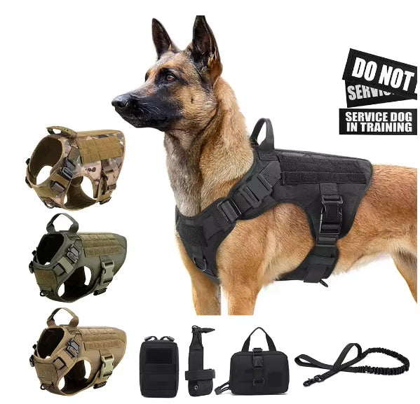 luxury camouflage dog harness and leash set for outdoor training