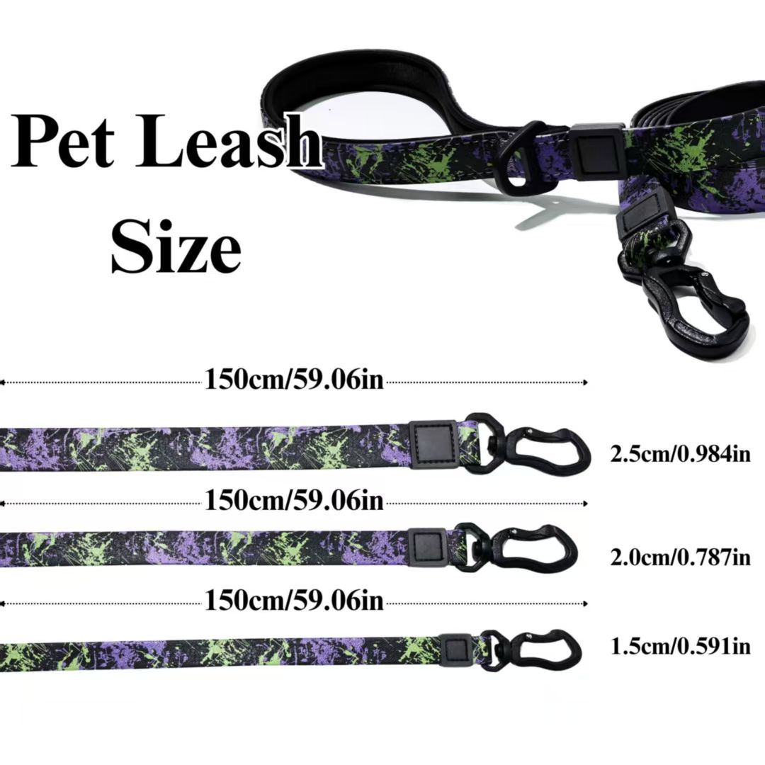 camouflage printed pet leash and collar set for dogs