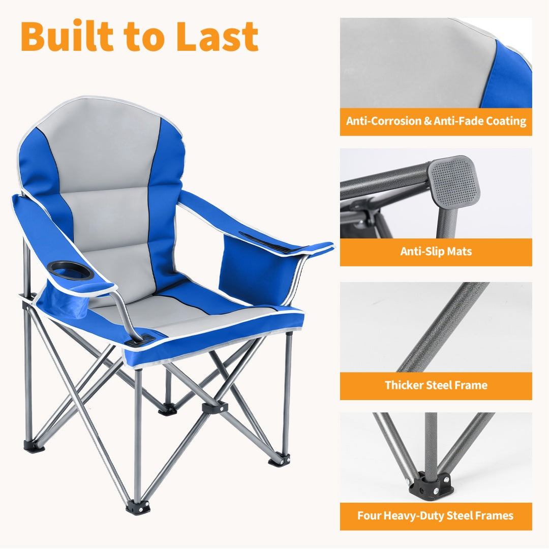 padded camping chair comfortable outdoor seating