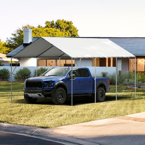 heavy duty carport canopy installed on metal frame structure