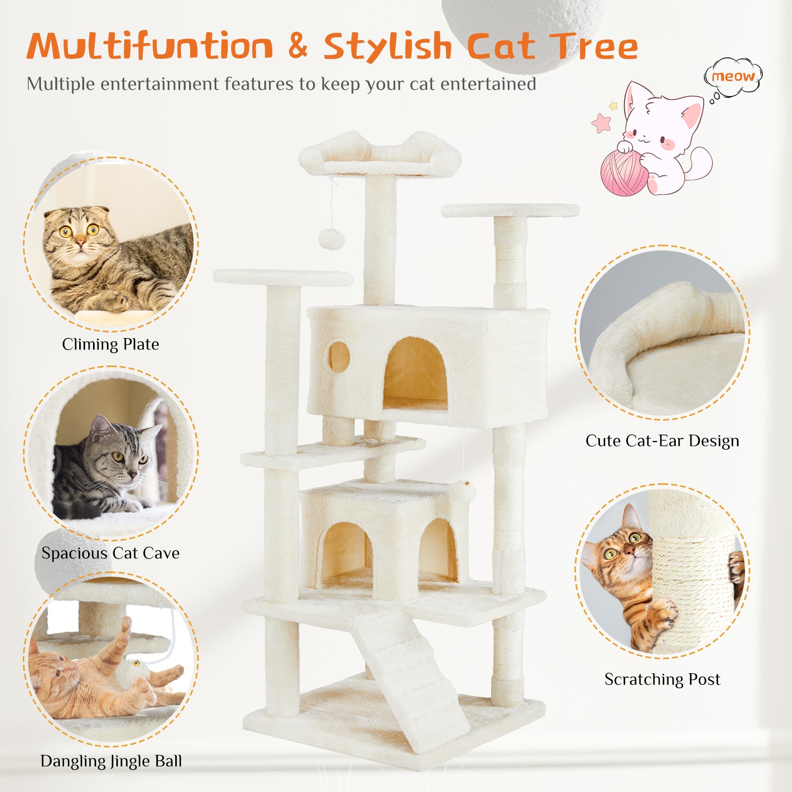 cat climbing frame designed for active indoor pets