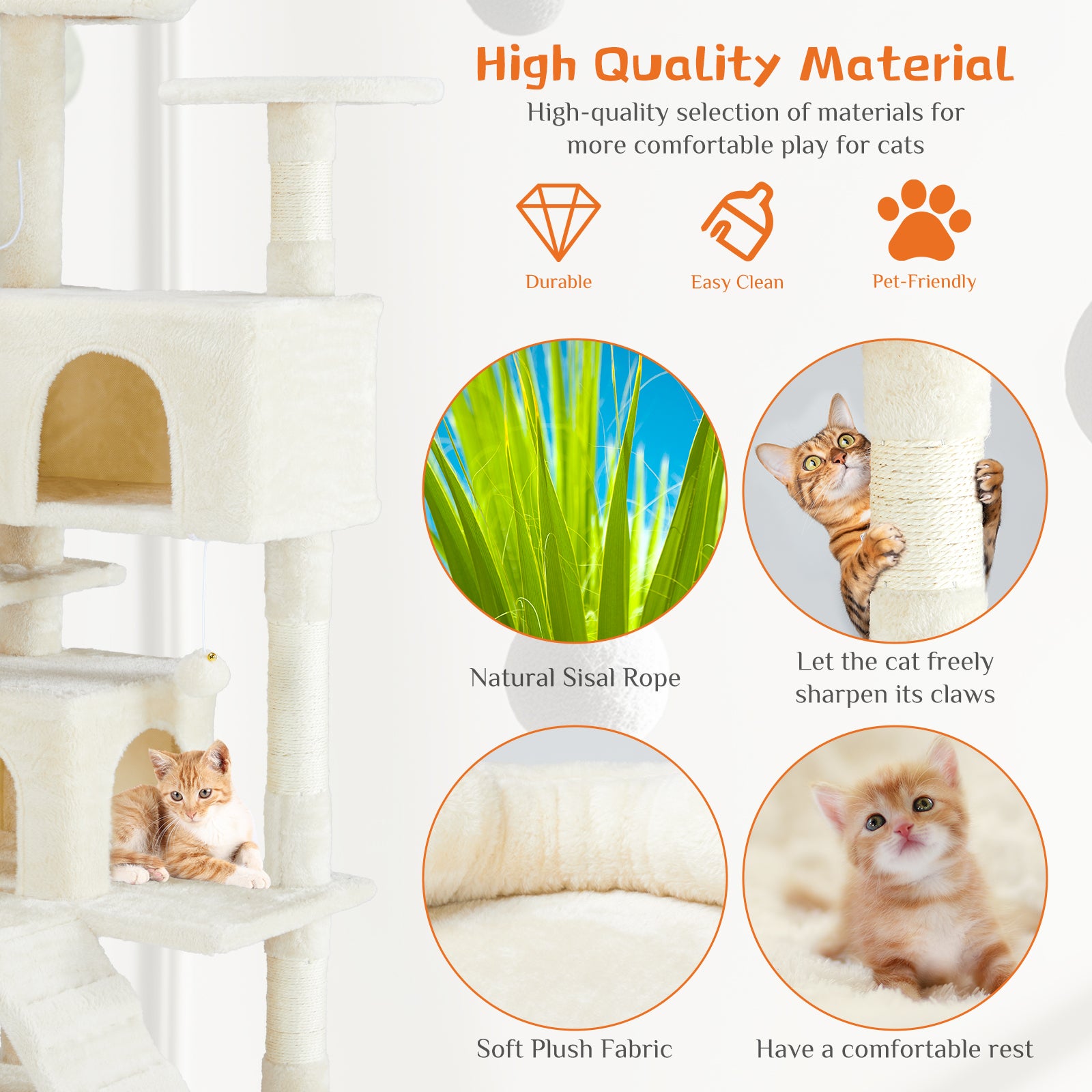 indoor cat condo with soft resting areas and platforms