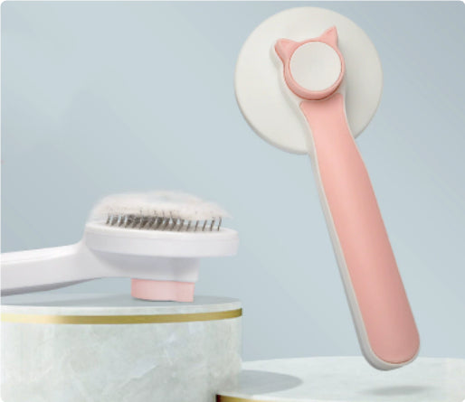 Cat deshedding brush for removing loose hair