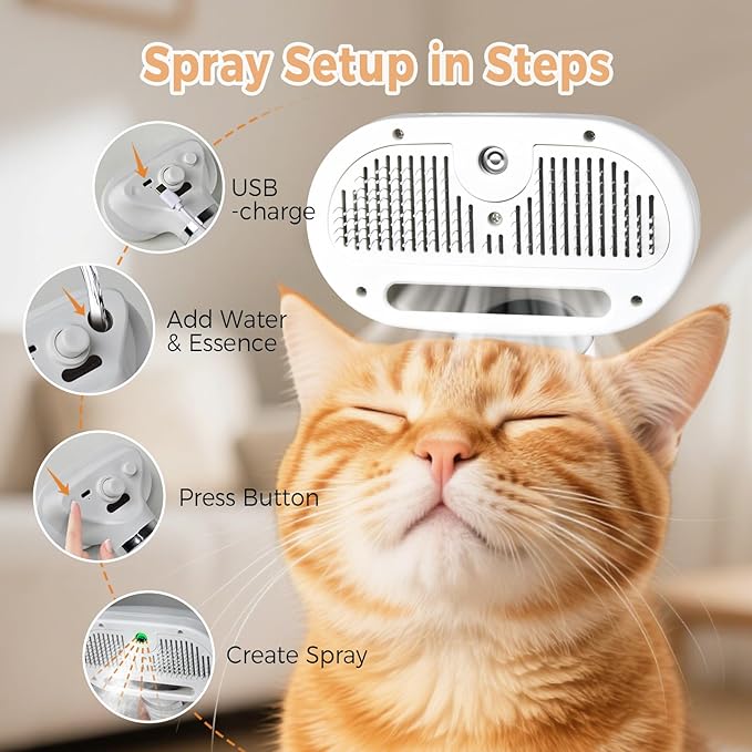 cat hair removal comb for reducing shedding and loose fur