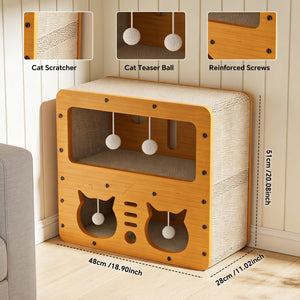 Cat head design scratching lounge for indoor cats