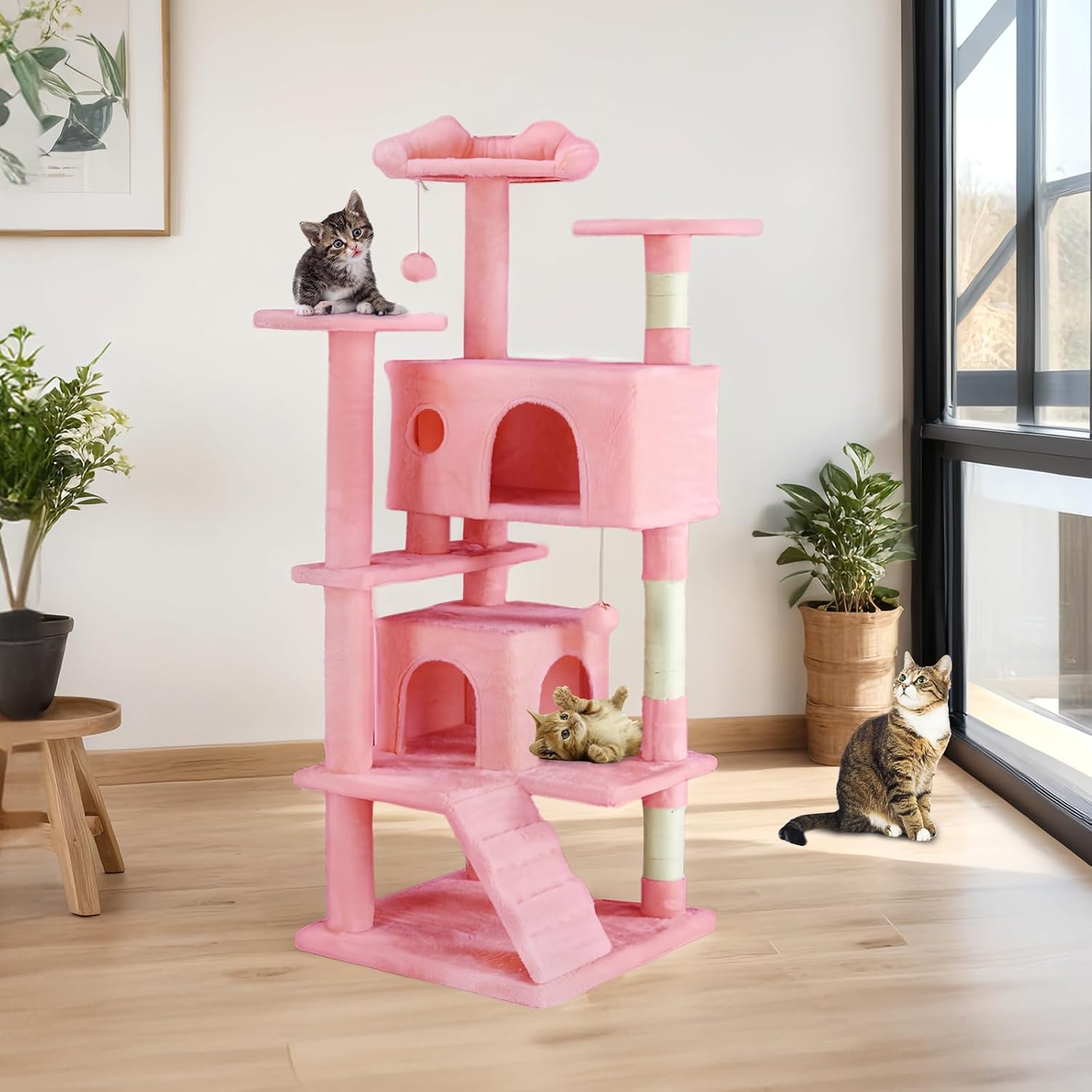 multi level cat tree tower designed for large indoor cats