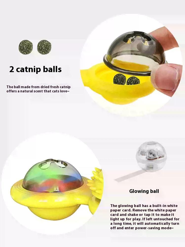 : Catnip windmill toy with suction cup base