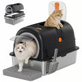Odor-Free Stainless Steel Cat Litter Box with Double Entry Lid – Large Metal Litter Box for Multi-Cat Homes