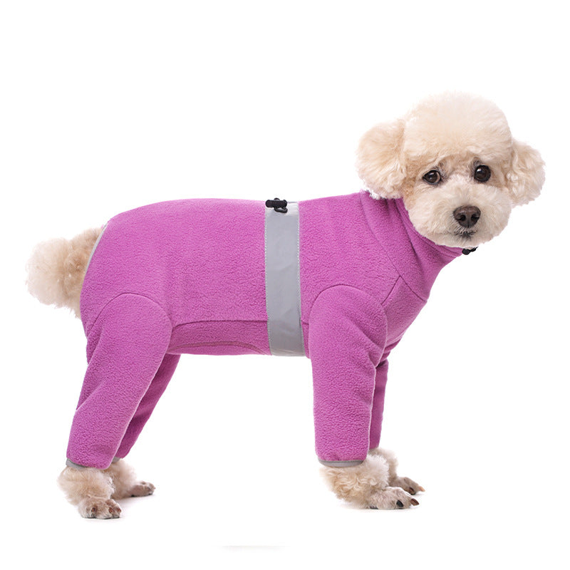 Lake Blue Four-Legged Dog Coat for Winter Walks