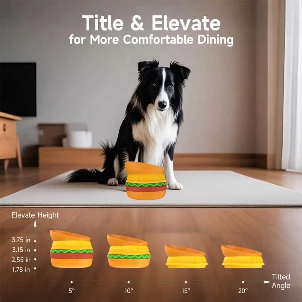 Creative hamburger shaped pet food bowl