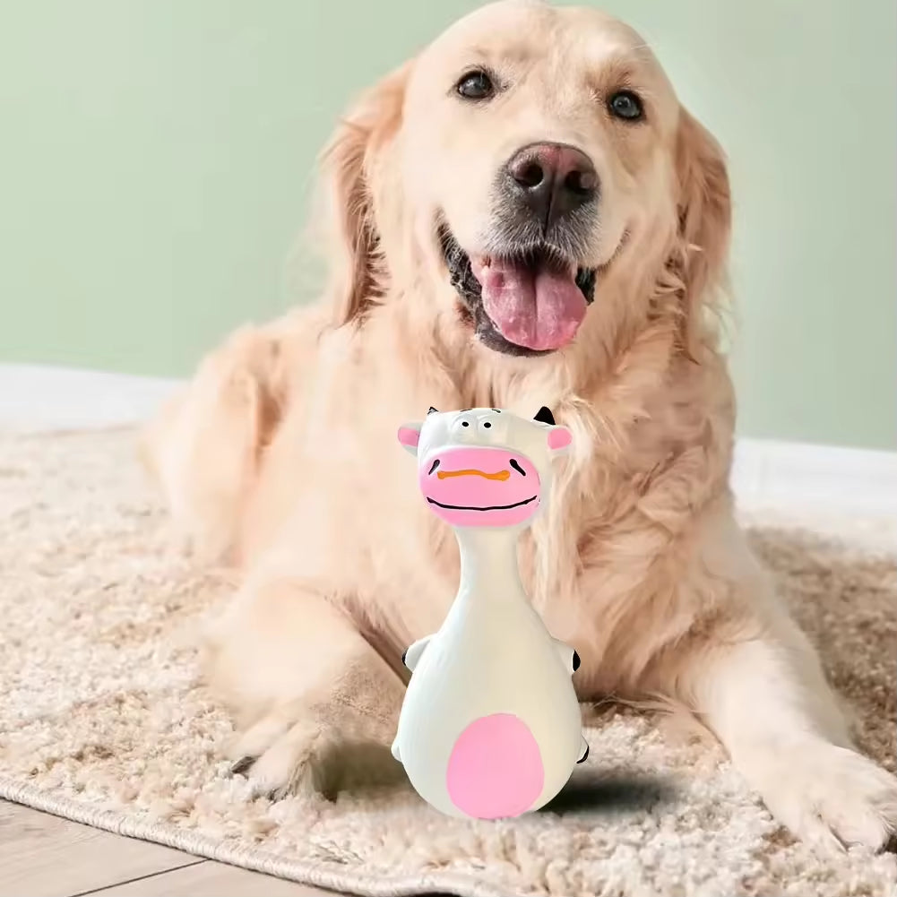 Cute latex pet chew toys for indoor play