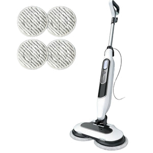Powerful dual head floor steam cleaner with three adjustable steam settings for deep cleaning