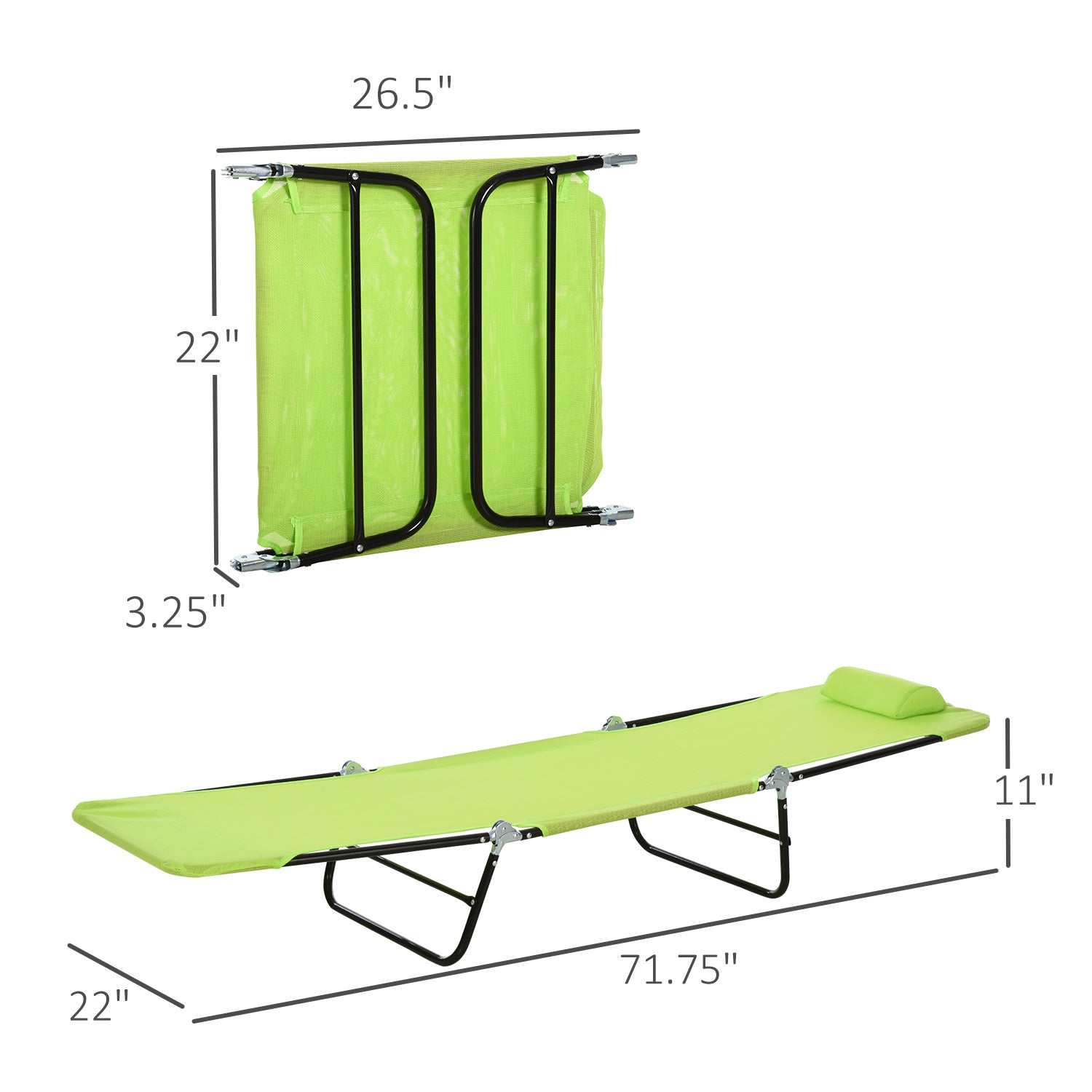 Foldable poolside chaise lounge chair with adjustable backrest and durable frame